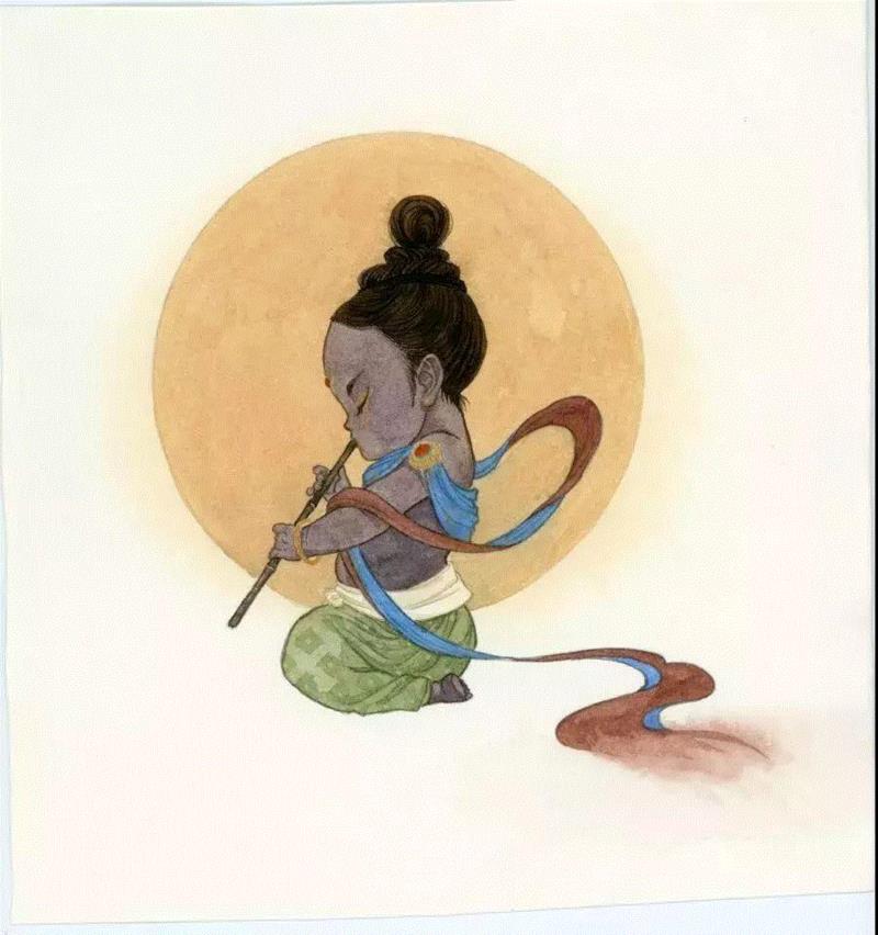 水彩丨她用插画诠释了什么叫神仙画画,插画,水彩,神仙,插画师,画眉,红线,将军,上方,右上,下面