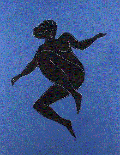 Black Venus on Blue Background, Pierre Boncampain,