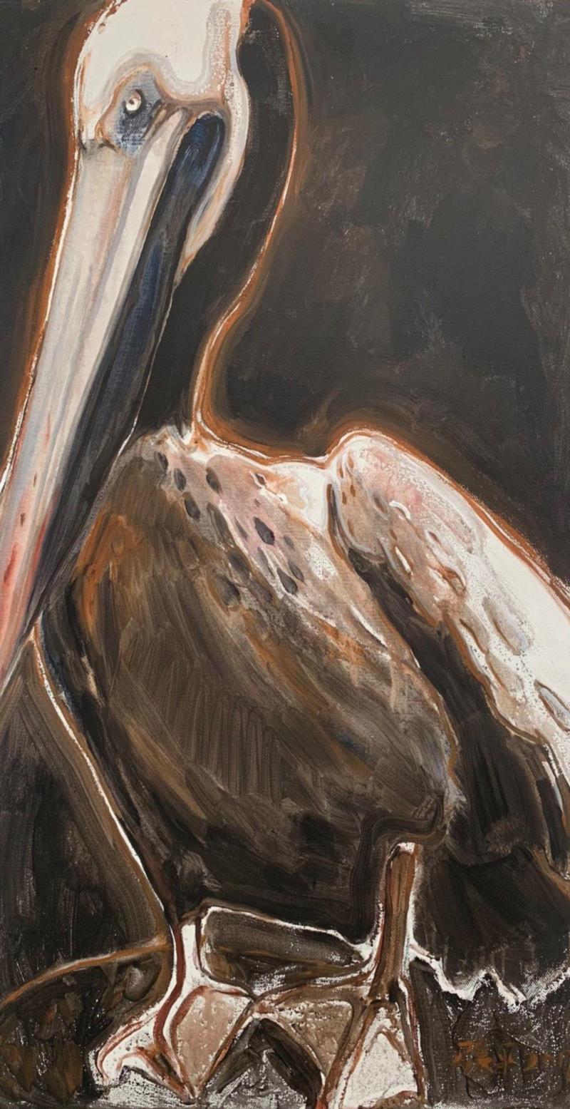 鹈鹕 6 | 布面丙烯 | 53x103cm | 2018,展览 | 醍醐 —— 张平个展 | 开幕,醍醐,张平,丙烯,2018鹈鹕,鹈鹕,张子康,初心,实相,com,Ping