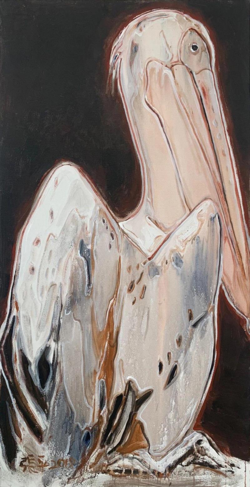 鹈鹕 7 | 布面丙烯 | 53x103cm | 2018,展览 | 醍醐 —— 张平个展 | 开幕,醍醐,张平,丙烯,2018鹈鹕,鹈鹕,张子康,初心,实相,com,Ping
