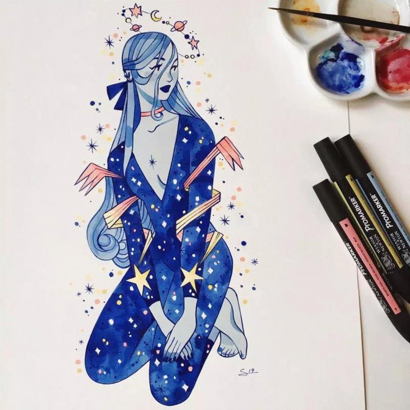 小清新插画，很适合做头像~,插画,头像,sibylline,END