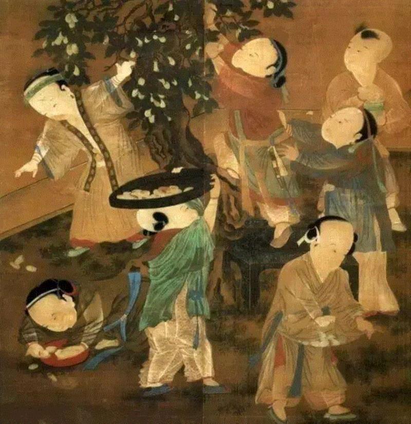 宋 佚名 撲棗圖,宋画中那些“无名氏”的大作鉴赏,画中,无名氏,大作,绘画,绢本,图页,叶片,马麟,两侧,枇杷果