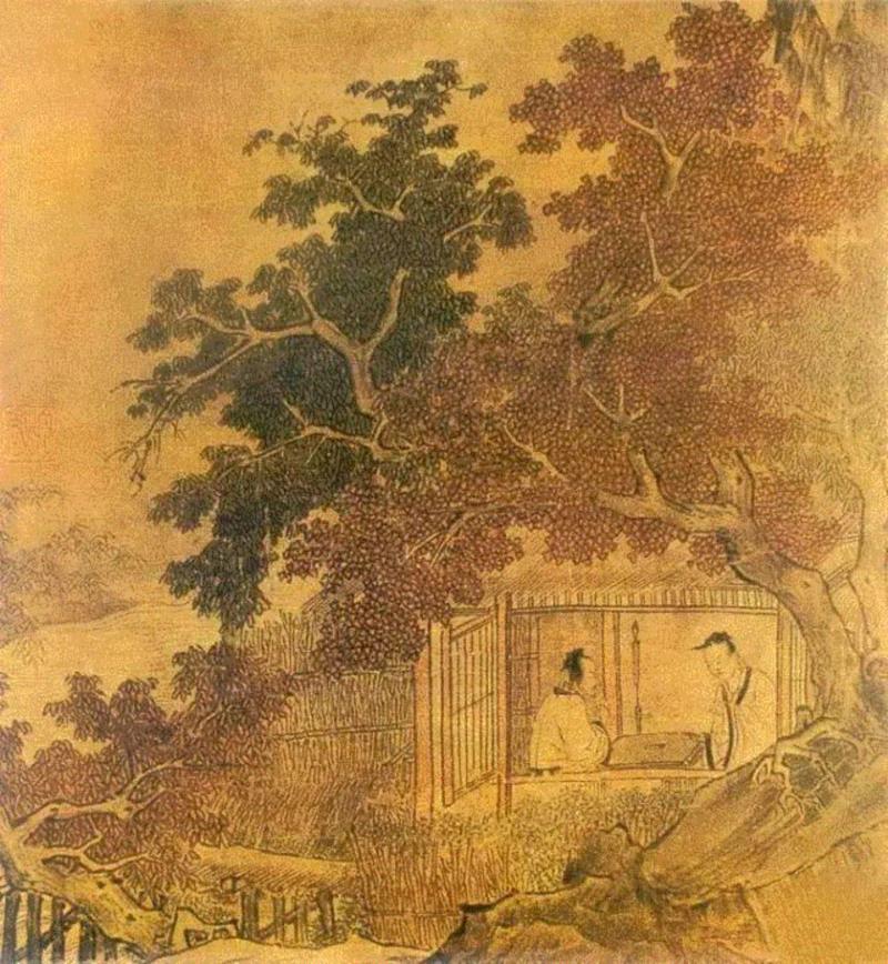 宋 佚名 溪堂客话图页,宋画中那些“无名氏”的大作鉴赏,画中,无名氏,大作,绘画,绢本,图页,叶片,马麟,两侧,枇杷果