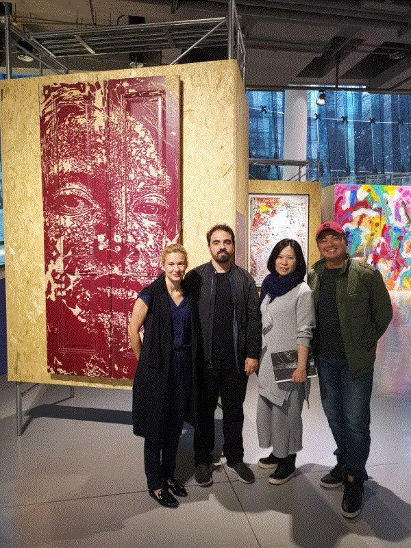 左起:&nbsp;Magda&nbsp;Danysz,&nbsp;Vhils,&nbsp;MocA执
