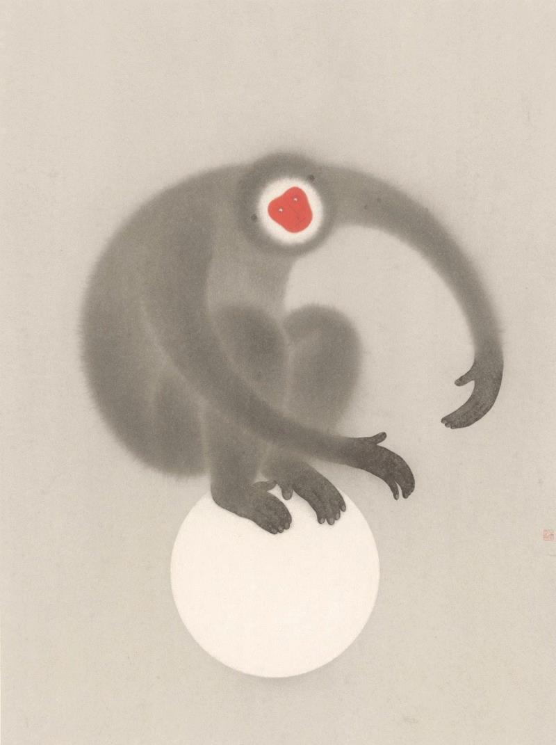 李戬 支点 2018 纸本设色 112×83cm,玉兰堂参展2019 ART CENTRAL | 展位E01,玉兰堂,CENTRAL,展位,研究生,李伟,刘知音,雕塑,天津美术学院,郝建涛,金钕