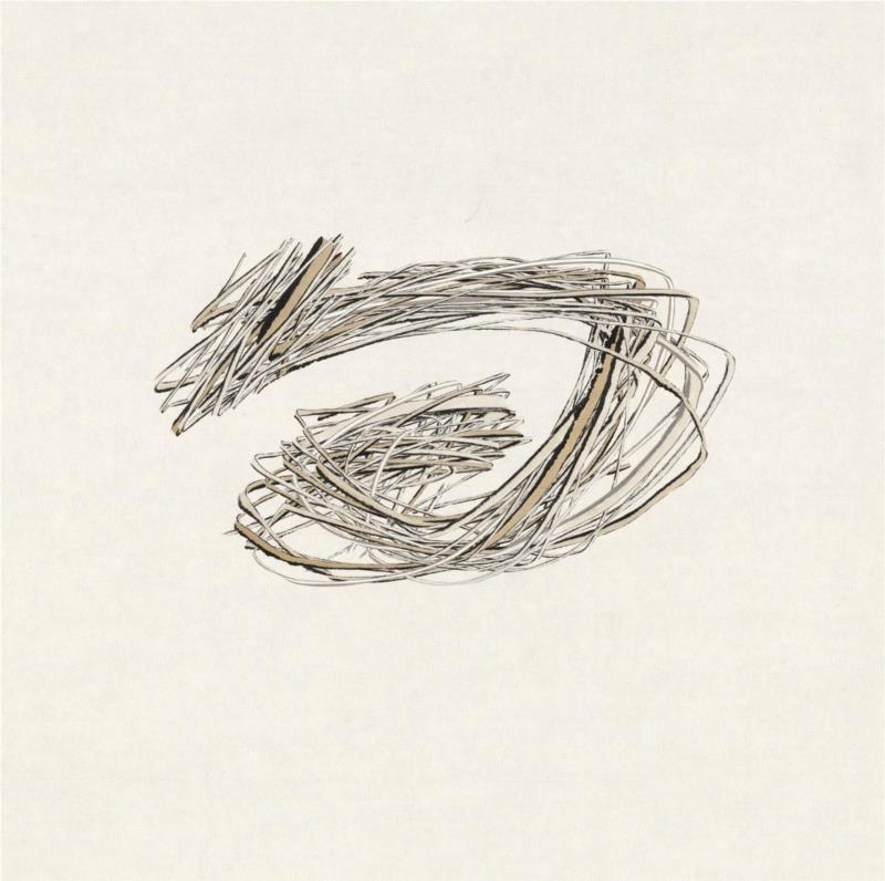 △《问》 绢本水墨 60x60cm 2018年,艺术家推介 | 郝世明：以自己直觉的力量探究未知的可能,郝世明,直觉,水墨,边界,绢本,动因,双年展,近期,书法,三楼