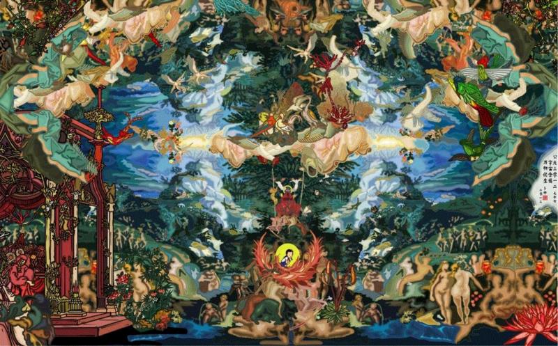 卜桦 公元3012－万物化生，宇宙含情 2013 真丝丝毯 280×420cm 版数5,hiart space·上海｜致敬生活的艺术狂想（一）,space,狂想,狄青,陈可,卜桦,培鑫,高瑀,媒介,布鲁托,朱利安