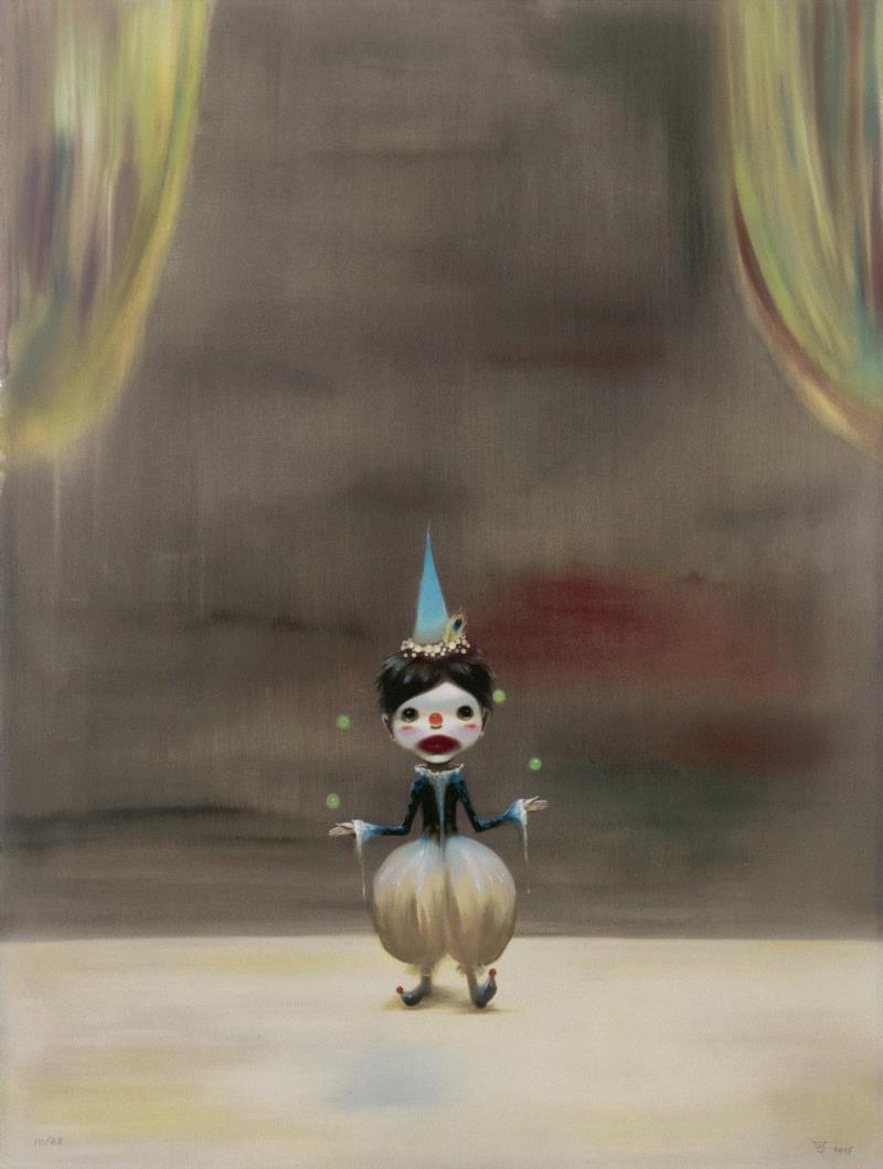  陈可 小丑 2015 丝网版画 58×76cm 版数88,hiart space·上海｜致敬生活的艺术狂想（一）,space,狂想,狄青,陈可,卜桦,培鑫,高瑀,媒介,布鲁托,朱利安