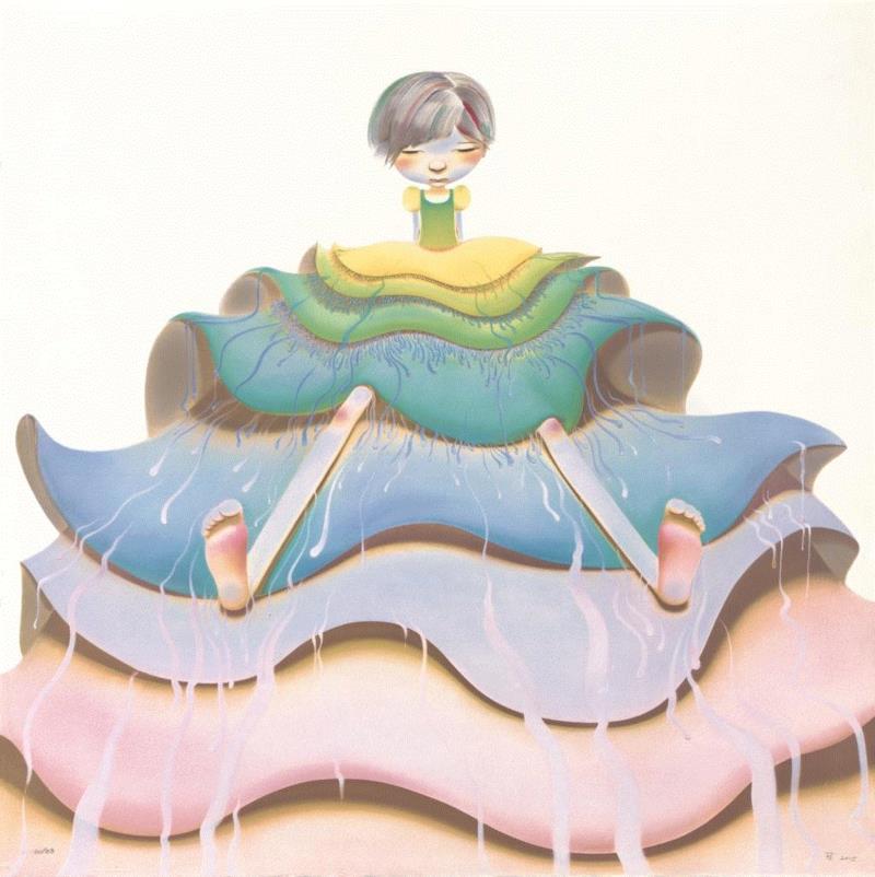  陈可 九层塔 2015 丝网版画 77×77cm 
