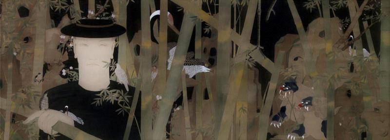 狄青 以目 2016 绢本设色 58×160cm,hiart space·上海｜致敬生活的艺术狂想（一）,space,狂想,狄青,陈可,卜桦,培鑫,高瑀,媒介,布鲁托,朱利安
