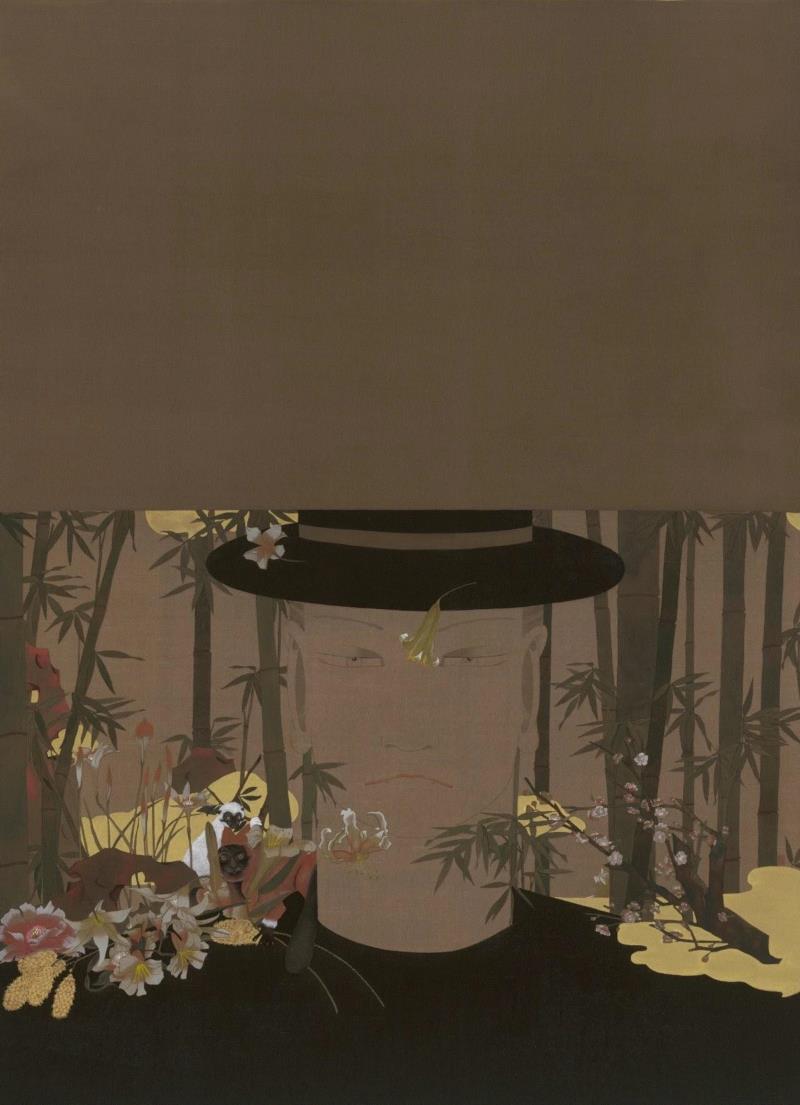 狄青 蘸 2017 绢本设色 119×89cm,hiart space·上海｜致敬生活的艺术狂想（一）,space,狂想,狄青,陈可,卜桦,培鑫,高瑀,媒介,布鲁托,朱利安