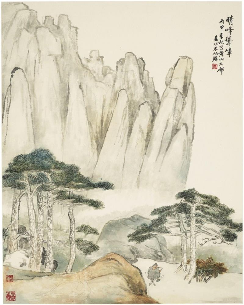 朱屺瞻（1892-1996）《晴峰聳嶂》,朱屺瞻：忠于自己的面目 — 水石轩收藏书画精选 | 即日至3月22日,书画,朱屺瞻,水石,佳士得,日本,画坛,绘画,藏家们,之中,静物