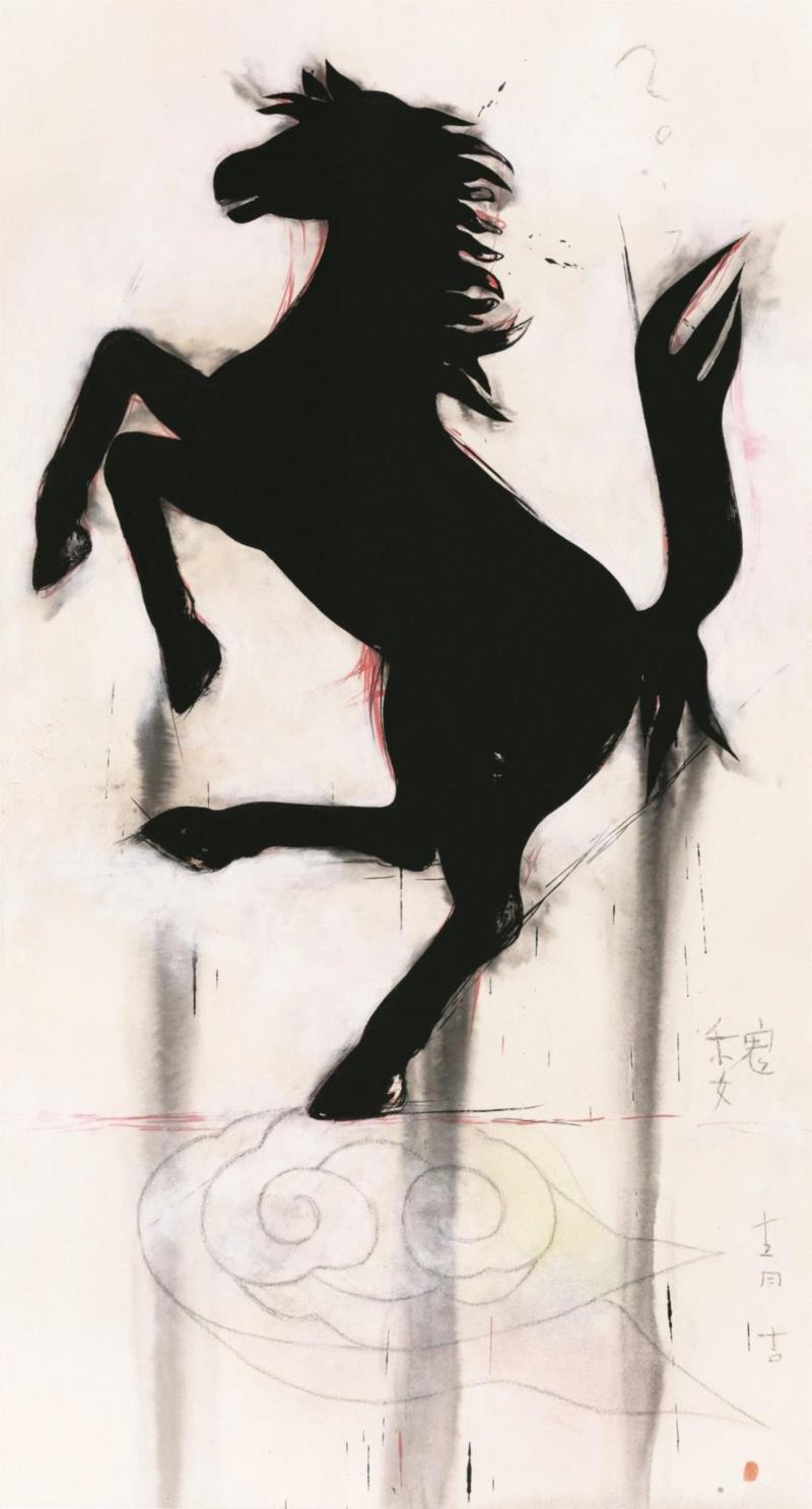 魏青吉  《一匹名叫神马的马》,【明圆 · 展览】锋向：水墨新抽象——中国当代水墨邀请展 | 魏青吉,水墨,魏青吉,邀请展,明圆,香港,广东,广州,宣纸,广东美术馆,台湾