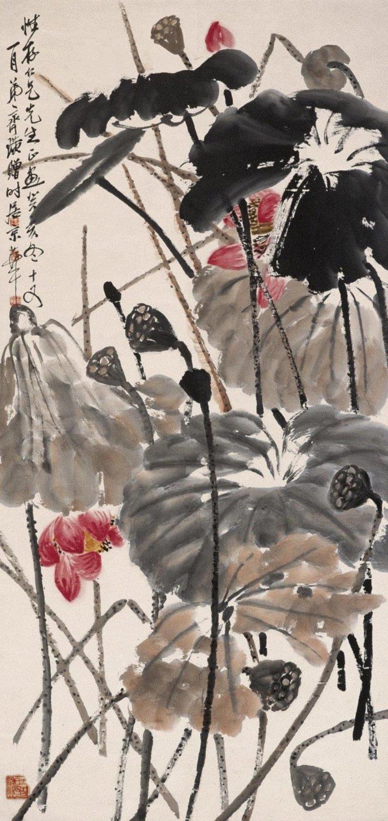 国画大师的荷花精品，欣赏与临摹都需要！,荷花,国画,画荷,黄永玉,潘天寿,画荷王同君,江宏伟,谢天赐,卢东,韩莉