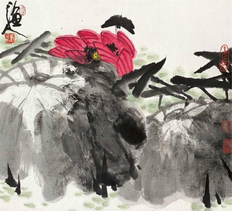 张立辰 画荷,国画大师的荷花精品，欣赏与临摹都需要！,荷花,国画,画荷,黄永玉,潘天寿,画荷王同君,江宏伟,谢天赐,卢东,韩莉