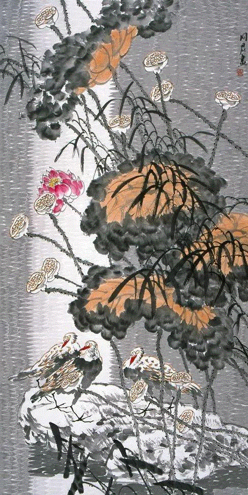 高晓迪 画荷,国画大师的荷花精品，欣赏与临摹都需要！,荷花,国画,画荷,黄永玉,潘天寿,画荷王同君,江宏伟,谢天赐,卢东,韩莉