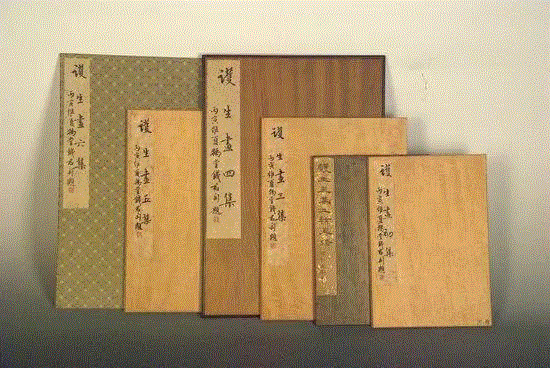 丰子恺创作的6集《护生画集》封面,《护生画集》丰子恺花了45年只为师恩盟约,丰子恺,护生画集,师恩,盟约,弘一法师,恩师,护生,老人,普明,禅师