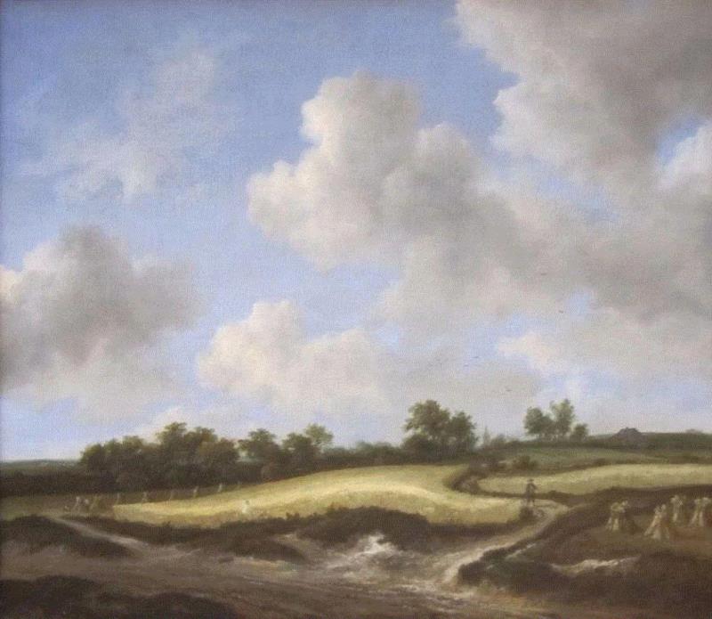 Landscape with a Wheatfield（1660）,绘画丨17世纪荷兰著名画家雷斯达尔的优美风景画,荷兰,雷斯达尔,绘画,风景画,van,雅各布,林中,小屋,Wood,画风