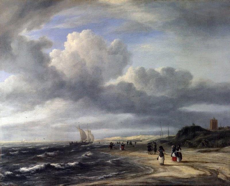 The Shore at Egmond-an-Zee（1675）,绘画丨17世纪荷兰著名画家雷斯达尔的优美风景画,荷兰,雷斯达尔,绘画,风景画,van,雅各布,林中,小屋,Wood,画风