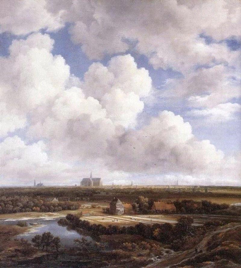 View of Haarlem with Bleaching Grounds（1665）,绘画丨17世纪荷兰著名画家雷斯达尔的优美风景画,荷兰,雷斯达尔,绘画,风景画,van,雅各布,林中,小屋,Wood,画风