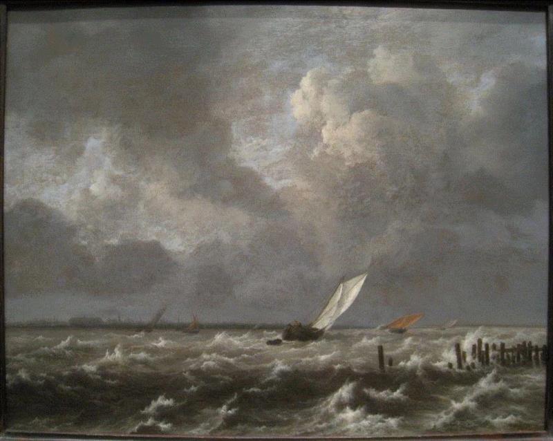 View of the Ij on a Stormy Day（1660）,绘画丨17世纪荷兰著名画家雷斯达尔的优美风景画,荷兰,雷斯达尔,绘画,风景画,van,雅各布,林中,小屋,Wood,画风