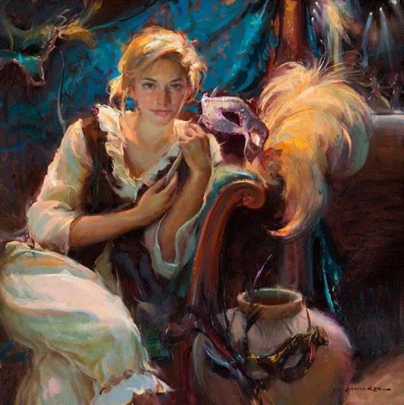 ?浪漫写实主义风格的油画作品,写实主义,油画,上方,Daniel,美国芝加哥艺术学院,女性,少女,牧场,田园诗,人物