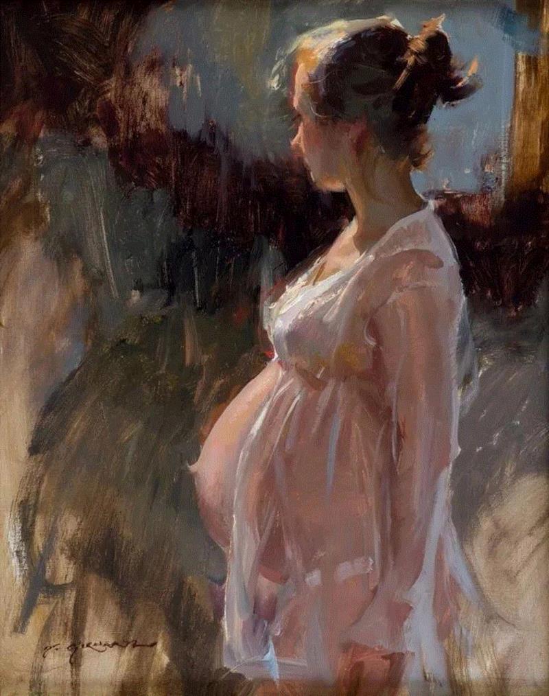 ?浪漫写实主义风格的油画作品,写实主义,油画,上方,Daniel,美国芝加哥艺术学院,女性,少女,牧场,田园诗,人物