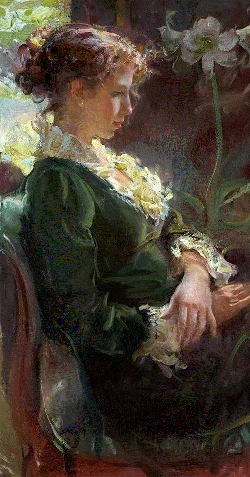 ?浪漫写实主义风格的油画作品,写实主义,油画,上方,Daniel,美国芝加哥艺术学院,女性,少女,牧场,田园诗,人物