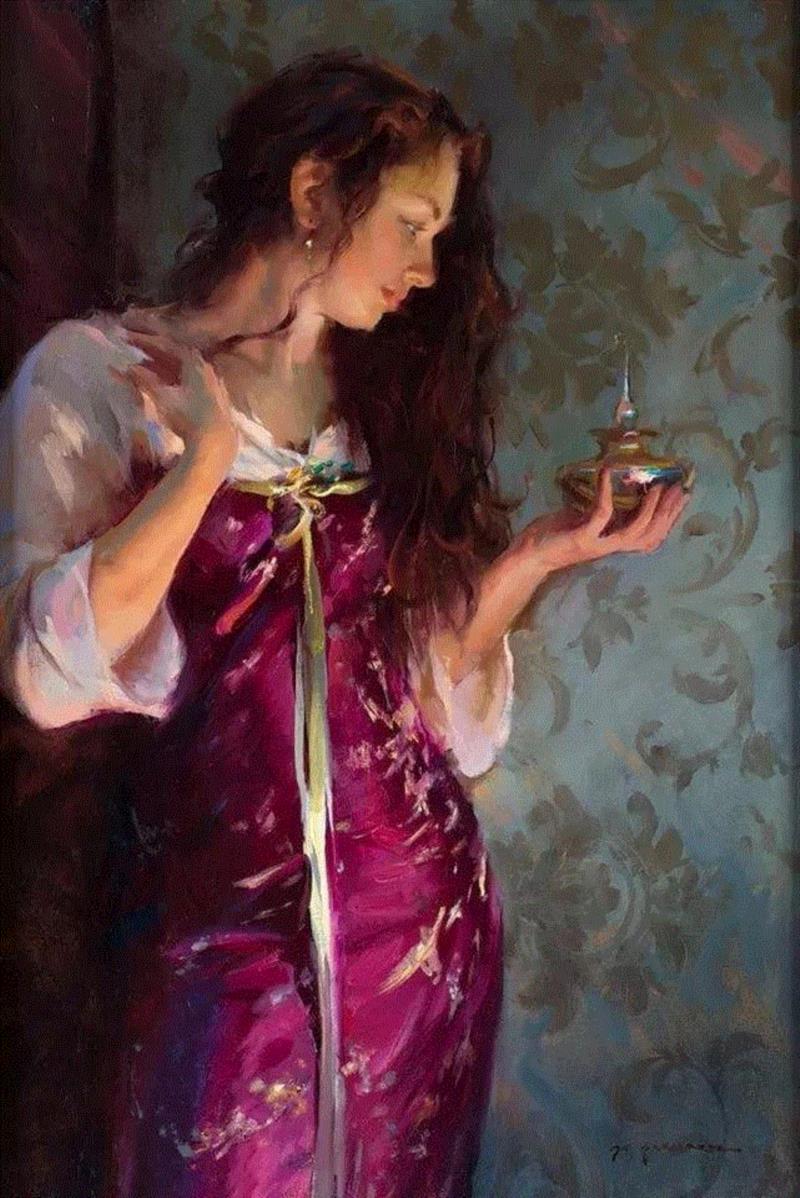 ?浪漫写实主义风格的油画作品,写实主义,油画,上方,Daniel,美国芝加哥艺术学院,女性,少女,牧场,田园诗,人物