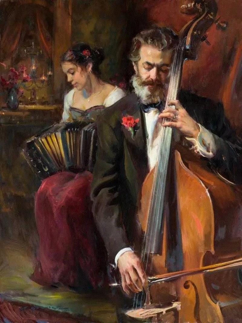 ?浪漫写实主义风格的油画作品,写实主义,油画,上方,Daniel,美国芝加哥艺术学院,女性,少女,牧场,田园诗,人物