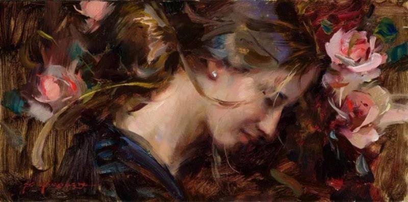 ?浪漫写实主义风格的油画作品,写实主义,油画,上方,Daniel,美国芝加哥艺术学院,女性,少女,牧场,田园诗,人物