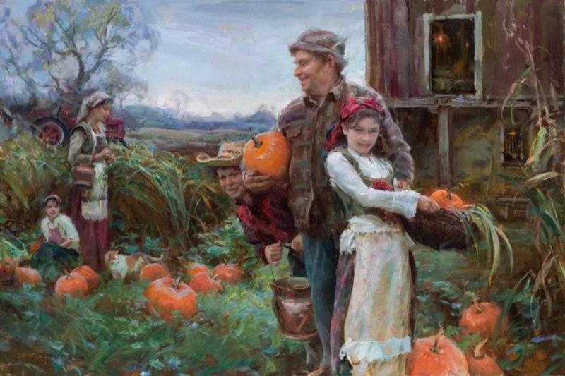 ?浪漫写实主义风格的油画作品,写实主义,油画,上方,Daniel,美国芝加哥艺术学院,女性,少女,牧场,田园诗,人物