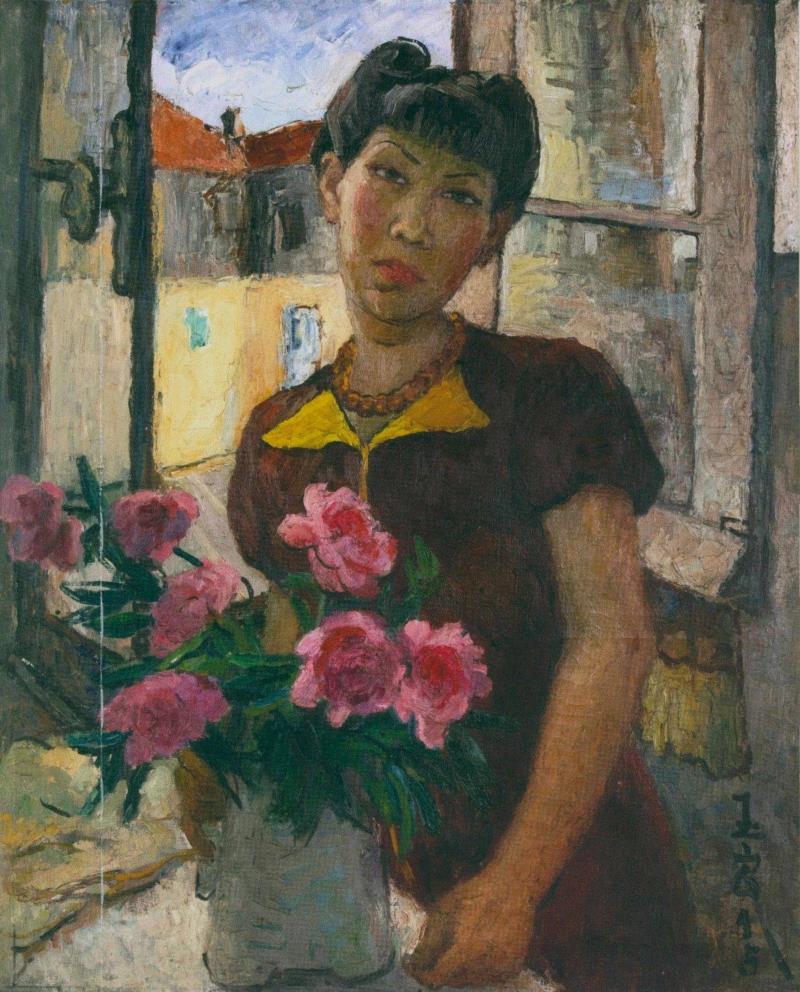 潘玉良《窗前自画像》73x59cm 布面油彩 1945,从现代到当代,浪漫的巴黎对中国艺术的影响还留存多少?,巴黎,先驱,徐悲鸿,油彩,当年,常书鸿,林风眠,吕斯百,吴作人,刘海粟