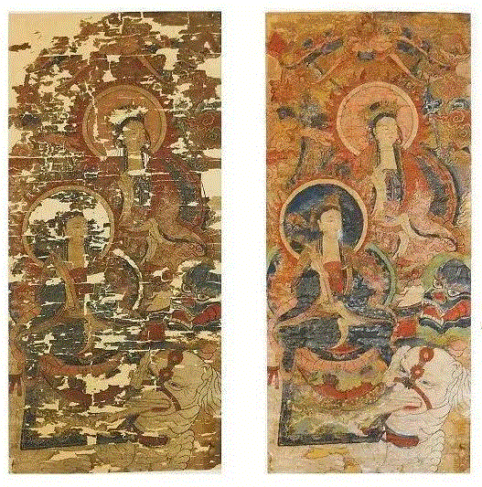 庙画修复前后,文物修复到底怎么修？,文物,漆器,器物,画心,青铜器,书画,颜色,案例,全色,彩绘