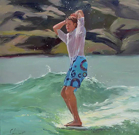 Chuck Larivey 的油画作品,Larivey,油画,上方,绘画,小编