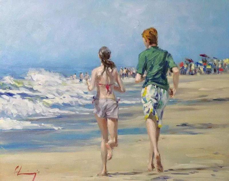 Chuck Larivey 的油画作品,Larivey,油画,上方,绘画,小编