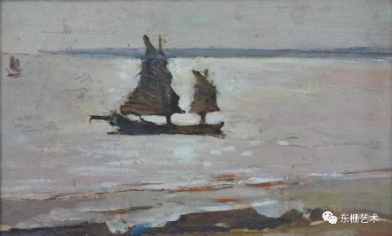 《舟山——海水风帆》&nbsp; 25×16cm&nbsp; &nbsp;木板油画&nbsp; 19