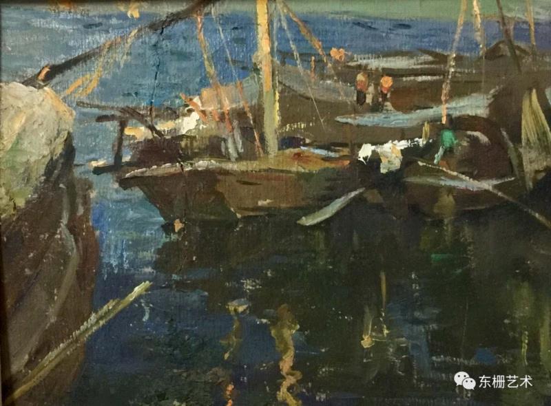 《黄浦江上》&nbsp;&nbsp;31x24cm&nbsp; 纸板油画&nbsp; &nbsp;1