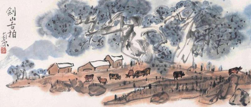 陈子庄&nbsp;剑山古柏,最具魏晋风神的画家，美术史中被隐逸的大师！,魏晋,风神,美术史,陈子庄,齐白石,成都,黄宾虹,书法,花鸟,山水画