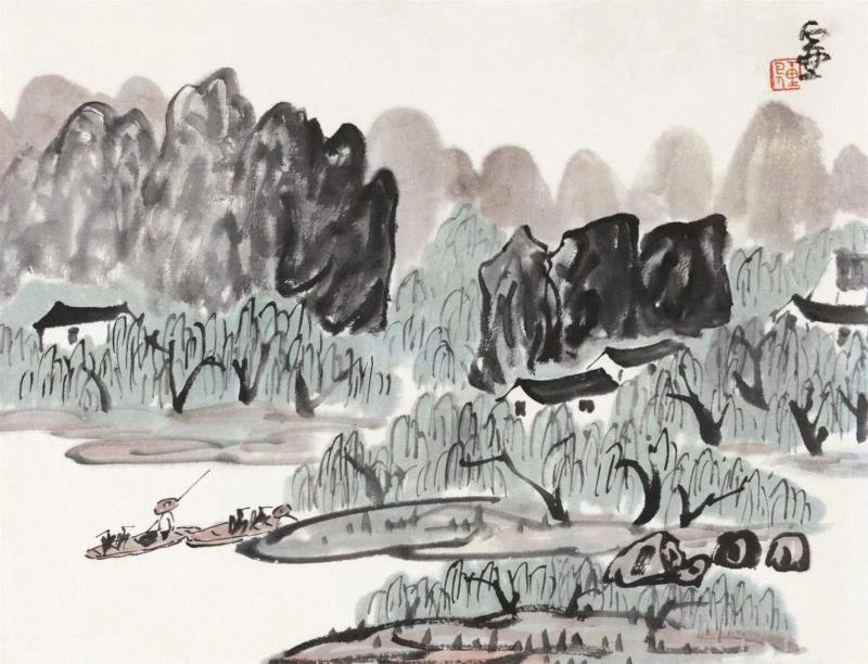 陈子庄 柳岸渔归,最具魏晋风神的画家，美术史中被隐逸的大师！,魏晋,风神,美术史,陈子庄,齐白石,成都,黄宾虹,书法,花鸟,山水画