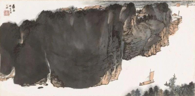 张大千《轻舟重山》,纽约亚洲艺术周 | 中国近现代书画九件重点推介,亚洲,近现代,书画,水墨,拍品,纸本,沈周,张大千,纽约蘇富比中国书画部,行书