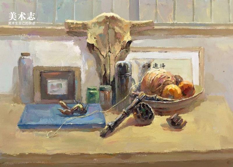 增强内心的感受，是画好色彩的关键！—— 黄通泽,黄通泽,关键,黄老师,刮刀,小志,白菜,静物,颜色,水粉,油画