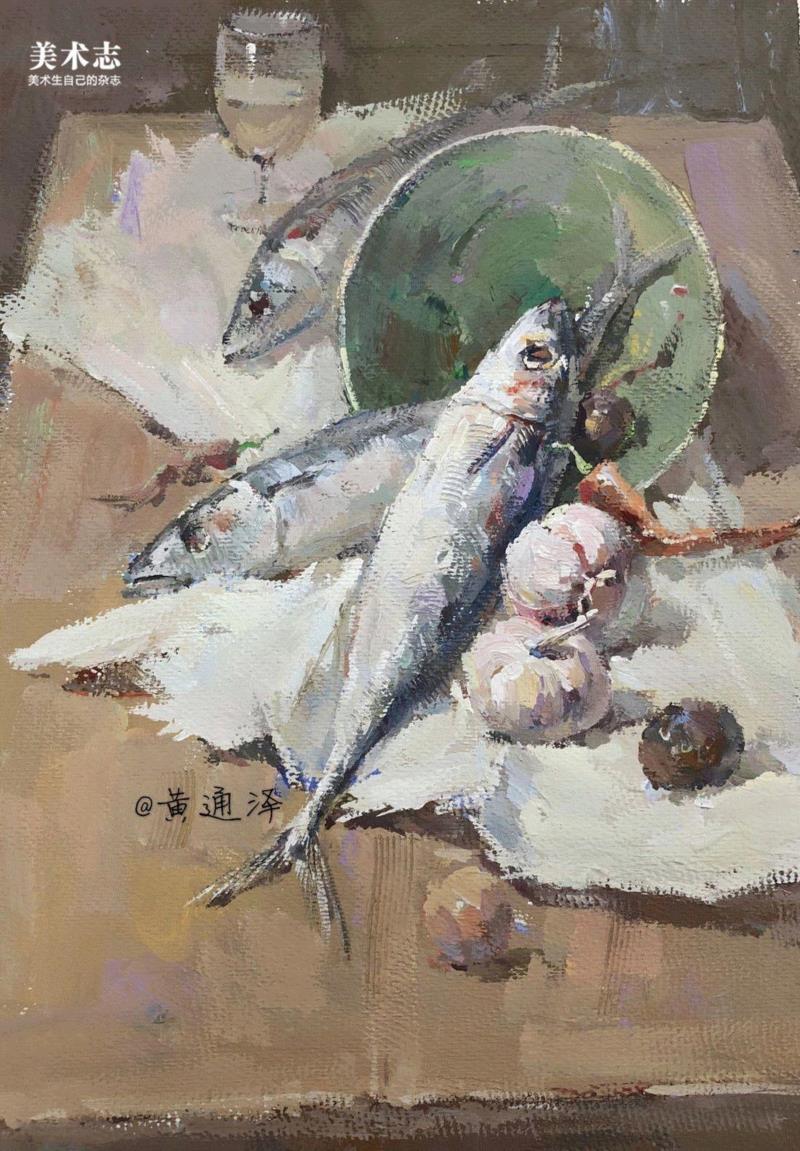 增强内心的感受，是画好色彩的关键！—— 黄通泽,黄通泽,关键,黄老师,刮刀,小志,白菜,静物,颜色,水粉,油画