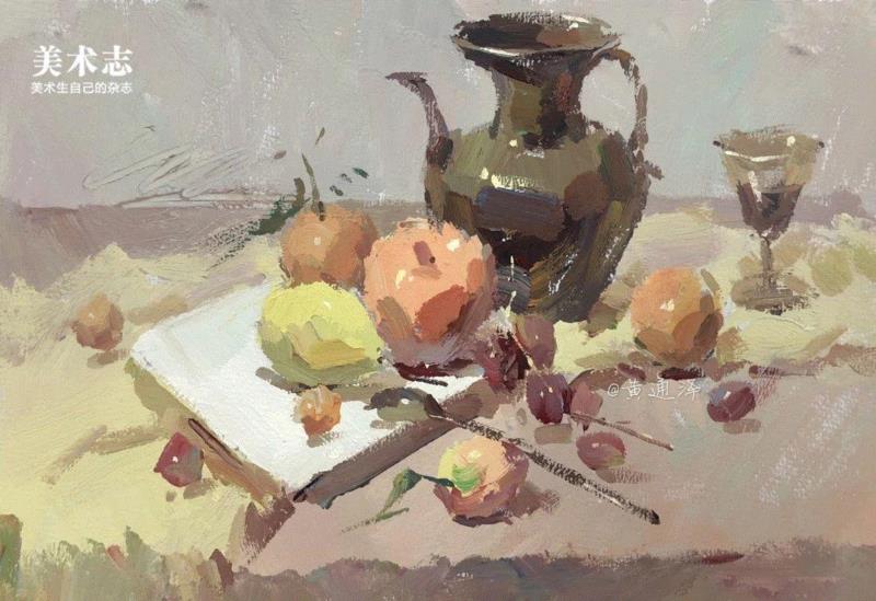 增强内心的感受，是画好色彩的关键！—— 黄通泽,黄通泽,关键,黄老师,刮刀,小志,白菜,静物,颜色,水粉,油画