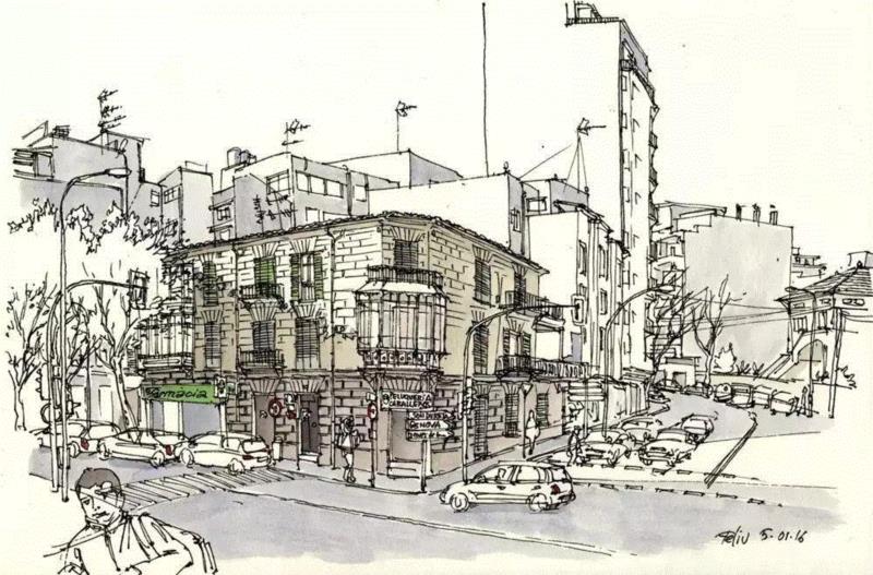 线性速写溜的可以代替相机了,以后出门就带只笔吧!,线性,相机,西班牙,Renom,彩头,关键,陈建龙,彩铅,人物,日本