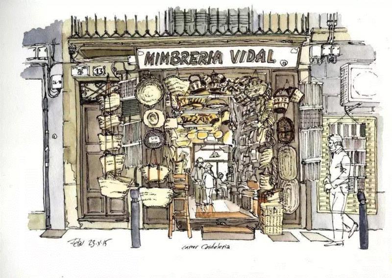 线性速写溜的可以代替相机了,以后出门就带只笔吧!,线性,相机,西班牙,Renom,彩头,关键,陈建龙,彩铅,人物,日本