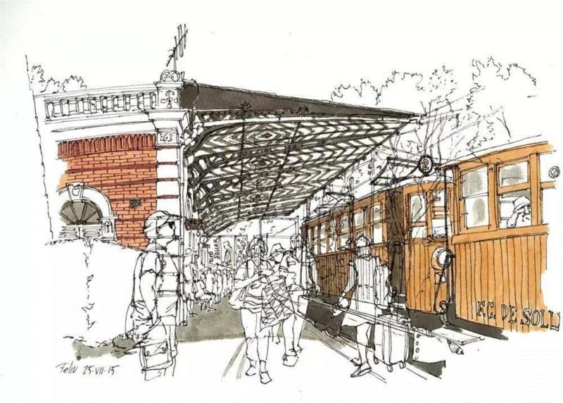 线性速写溜的可以代替相机了,以后出门就带只笔吧!,线性,相机,西班牙,Renom,彩头,关键,陈建龙,彩铅,人物,日本