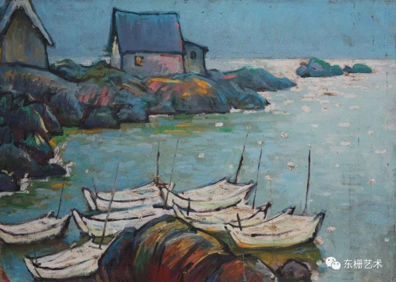 《石岛之夜》&nbsp; 52×72cm&nbsp; &nbsp;木板油画&nbsp; 1985年,【东栅艺术论坛】遇见胡曰龙老师,胡曰龙,东栅,胡老师,油画,画室,美院,水彩,教授,艺风,南湖