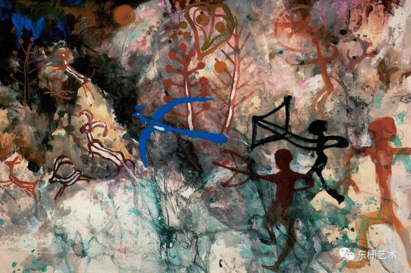 《狩猎》 78×58cm&nbsp; 水粉&nbsp; &nbsp;1992年,【东栅艺术论坛】遇见胡曰龙老师,胡曰龙,东栅,胡老师,油画,画室,美院,水彩,教授,艺风,南湖