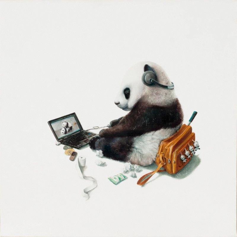 不像漾 Out of line | 宫鹤 《熊猫不讲道理》,宫鹤,line,熊猫不讲道理,熊猫,版画,数码,雪纺,Paper,size,CNY